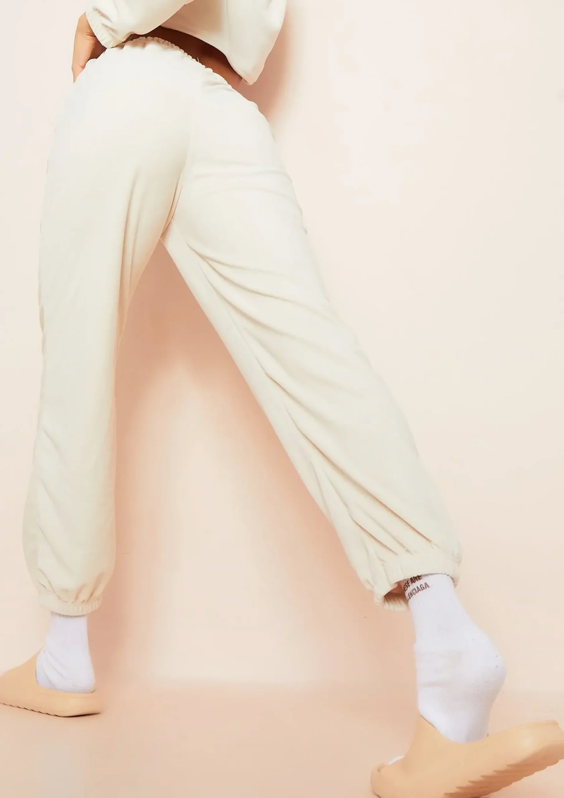 Cheap Elma Cream Velour Joggers Women Tracksuits
