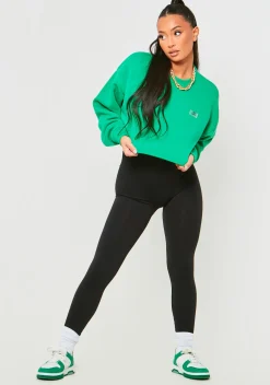 Cheap Emmie Green Missy Sport Oversized Cropped Sweatshirt Women Loungewear