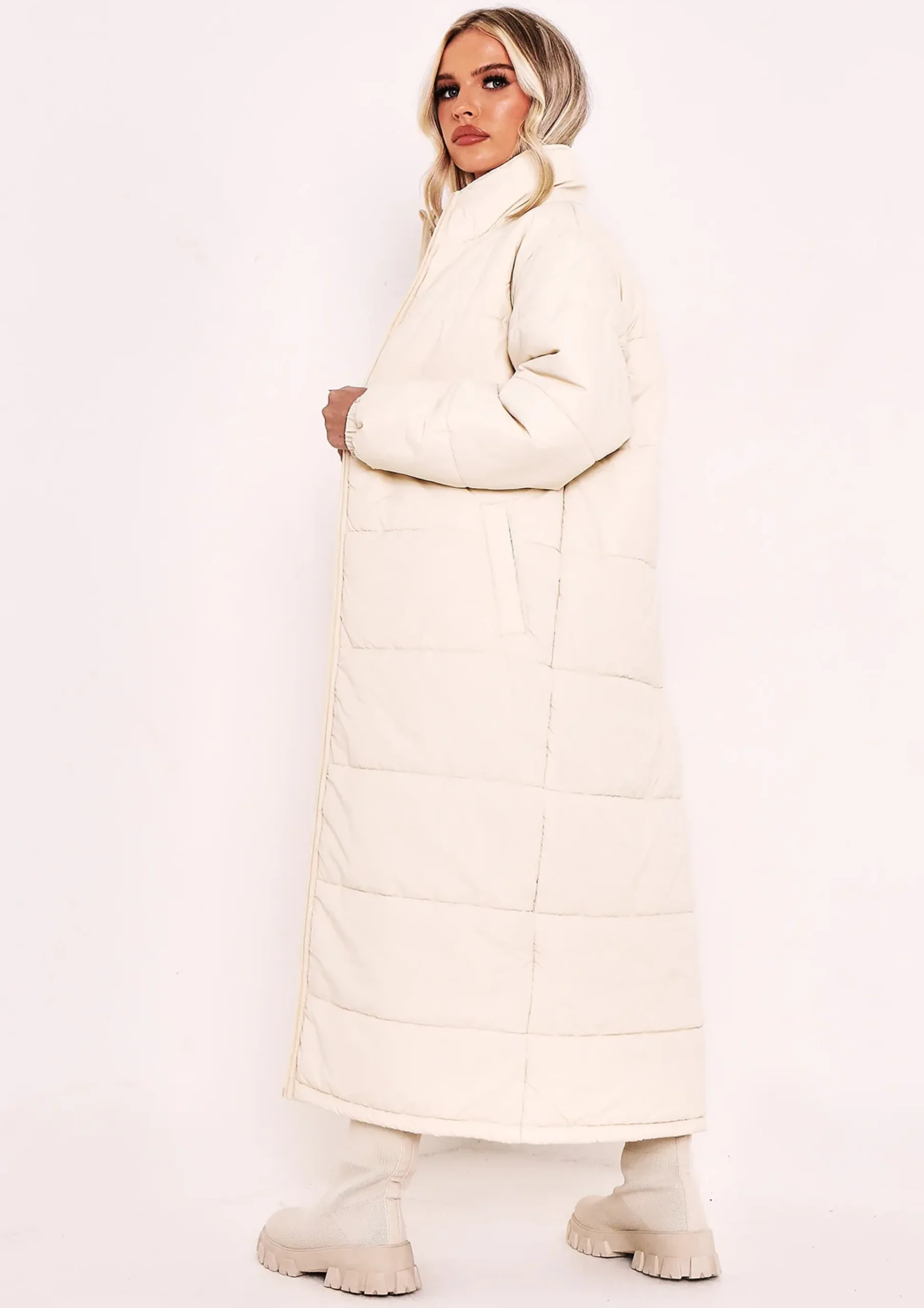 Erin Stone Longline Puffer Coat^Missy Empire Best Sale