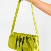 Cheap Estella Lime Ruched Handbag Women Bags & Purses