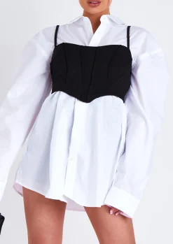 Eve Black Curved Hem Corset Crop Top^Missy Empire Shop