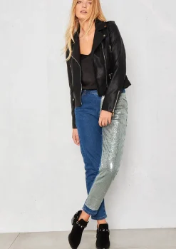 Evy Blue Denim Sequin Leg Jeans^Missy Empire Best