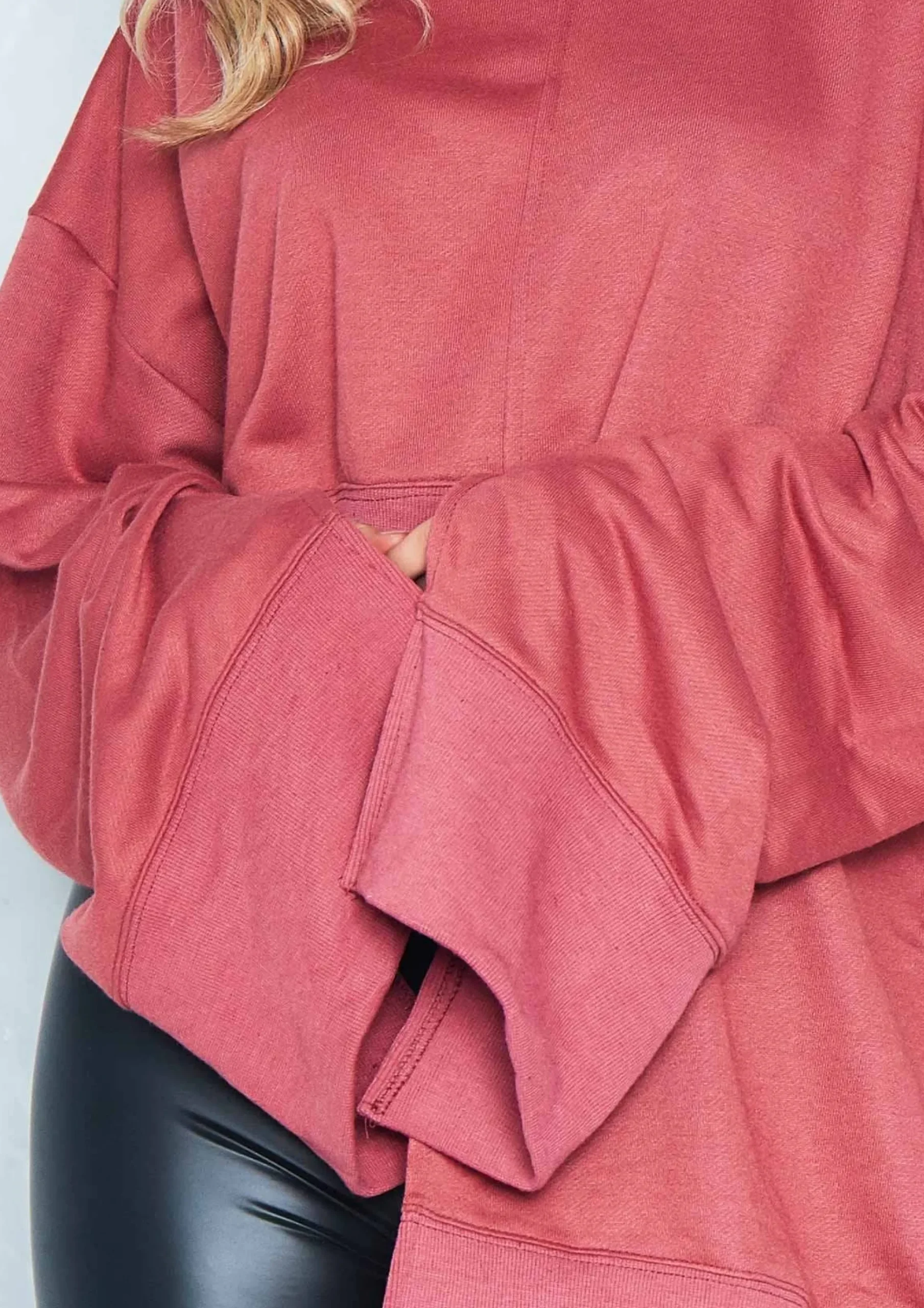 Fearne Rust Asymmetric Split Sleeve Jumper^Missy Empire Discount