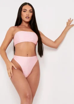 Grace Pink Bandeau Bikini Top^Missy Empire Store