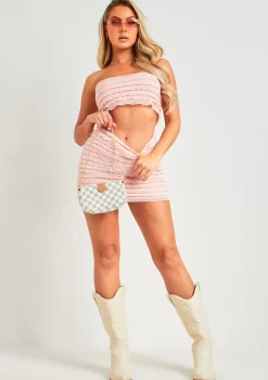 Harley Pink Frill Bandeau Top^Missy Empire Cheap