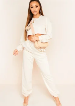 Cheap Hedda Stone Cropped Loopback Sweatshirt Women Tracksuits