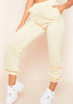 Cheap Hilma Cream Casual Loopback Joggers Women Loungewear