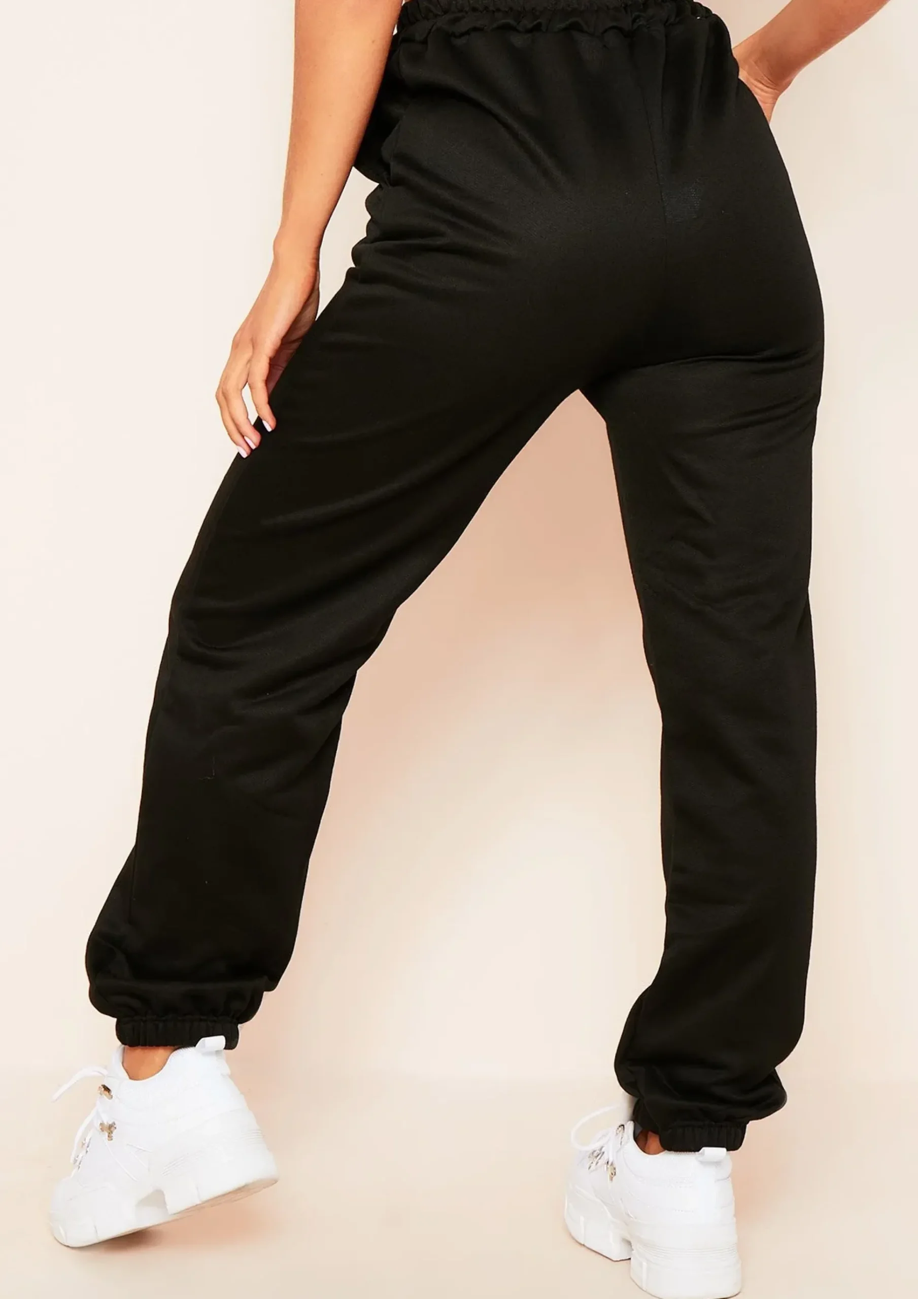 Hilma Black Casual Loopback Joggers^Missy Empire Cheap