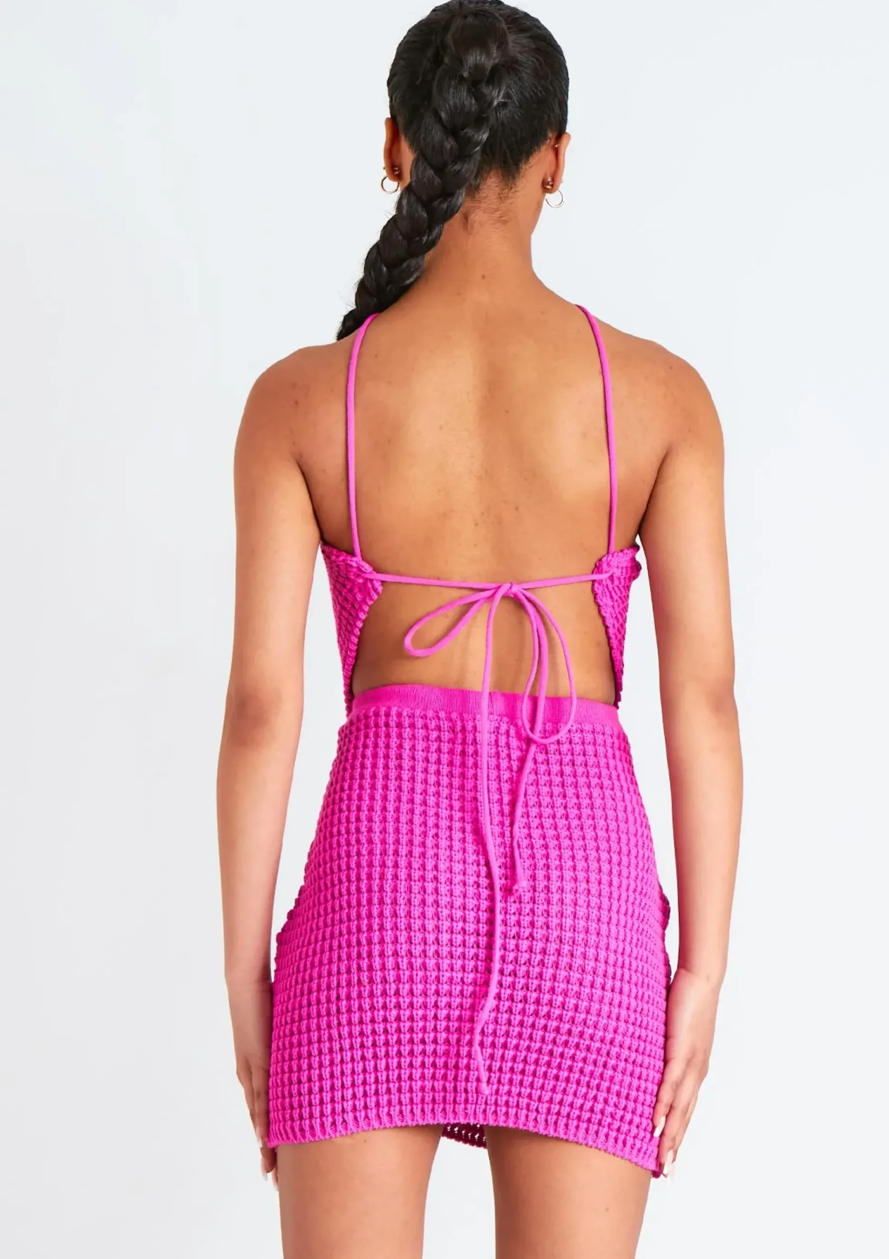 Immy Pink Knitted Mini Skirt^Missy Empire Online