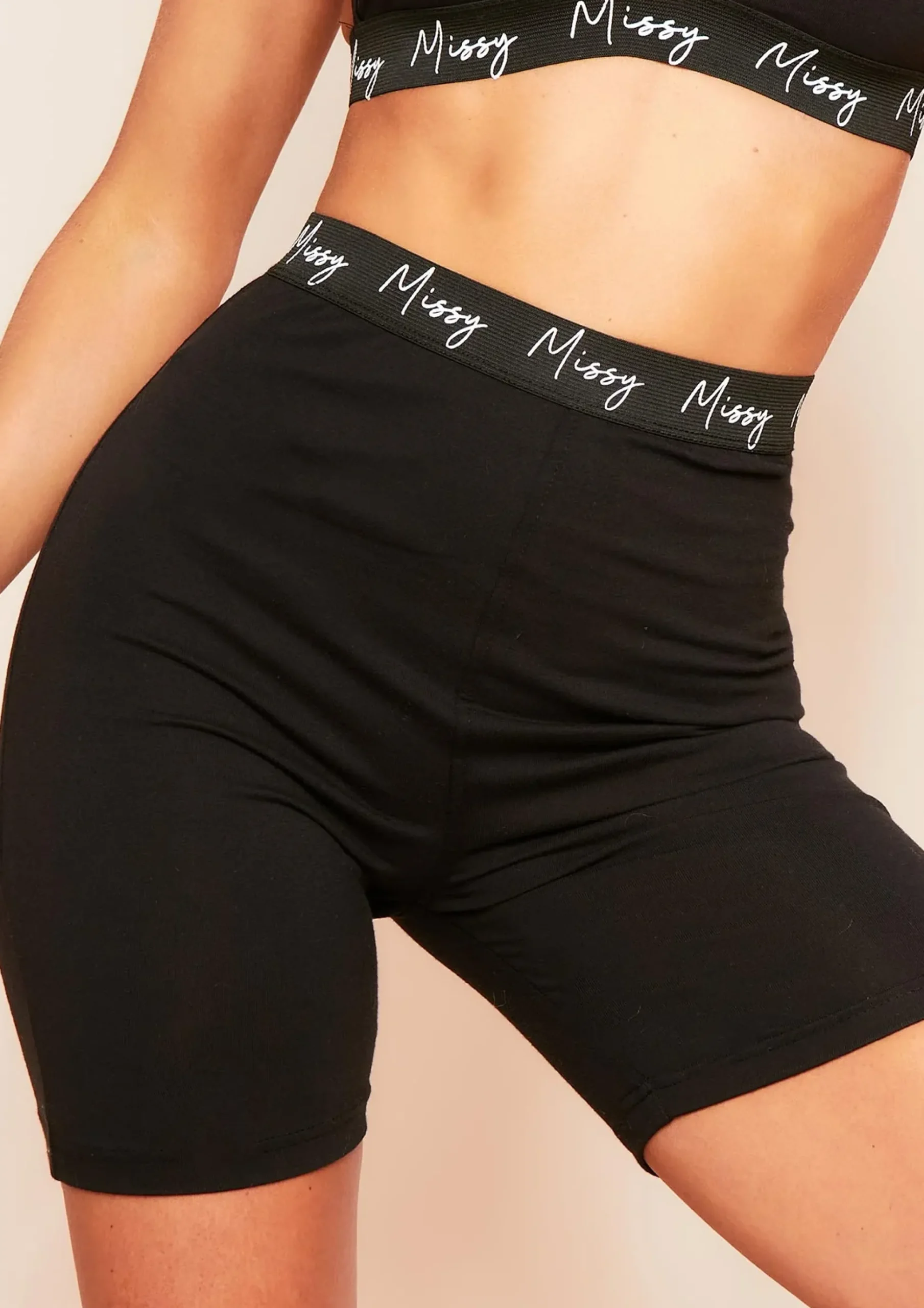 New Irina Black Missy High Waisted Jersey Cycle Short Women Shorts