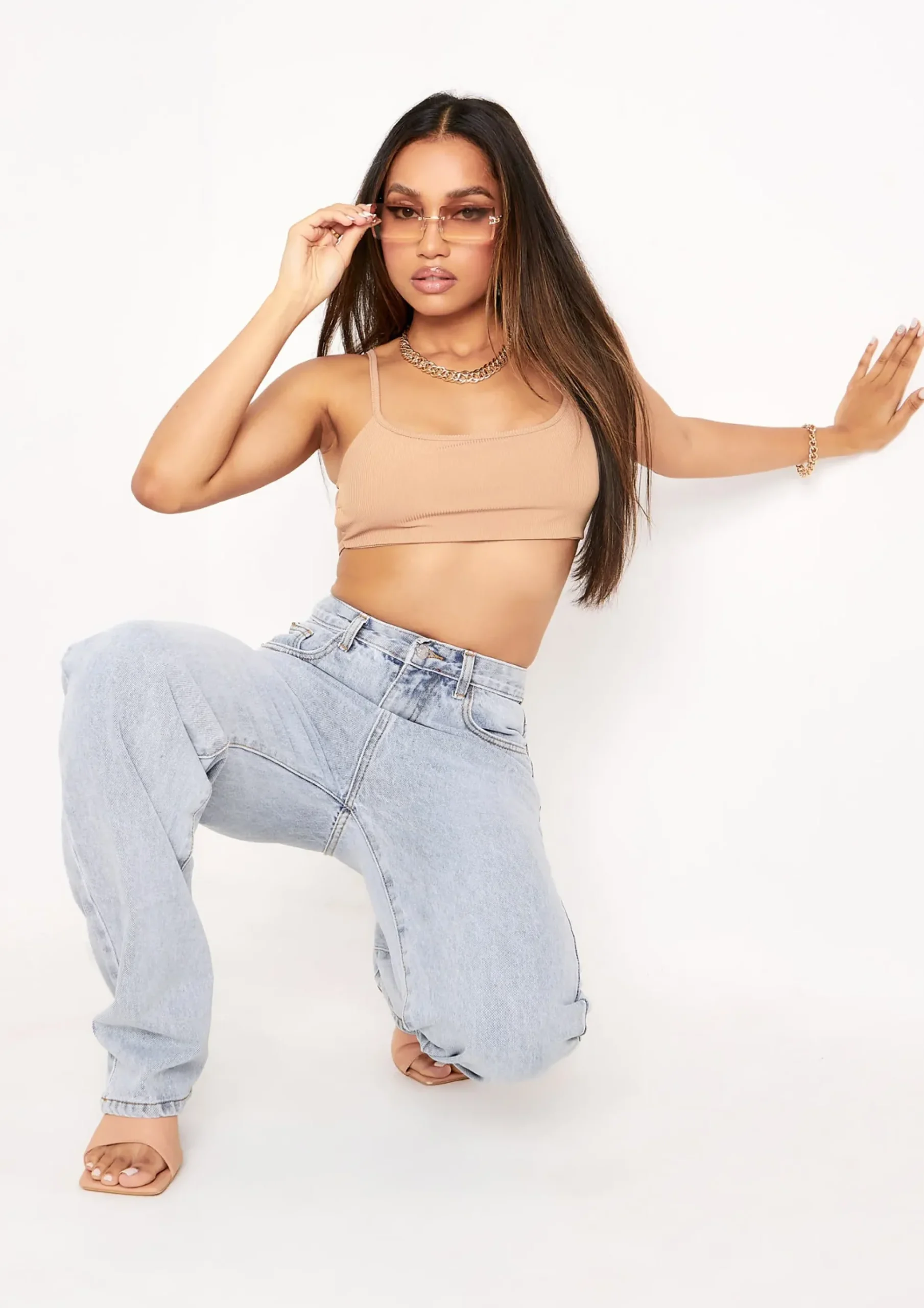 Ivy Pastel Blue Denim Straight Leg Jeans^Missy Empire Discount
