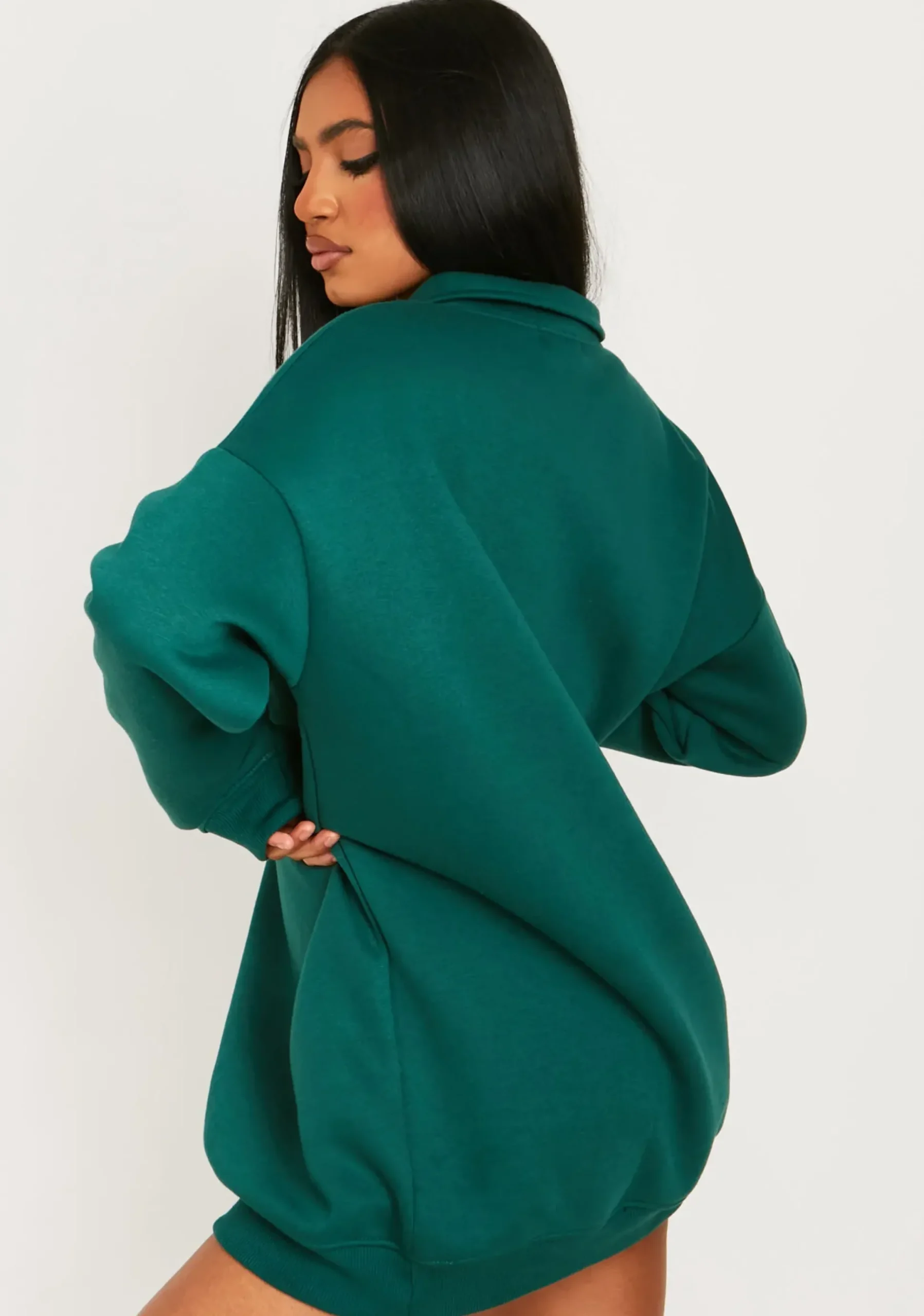 Outlet Jamilla Green Ski Paradise Embroidered Half Zip Sweater Dress Women Loungewear
