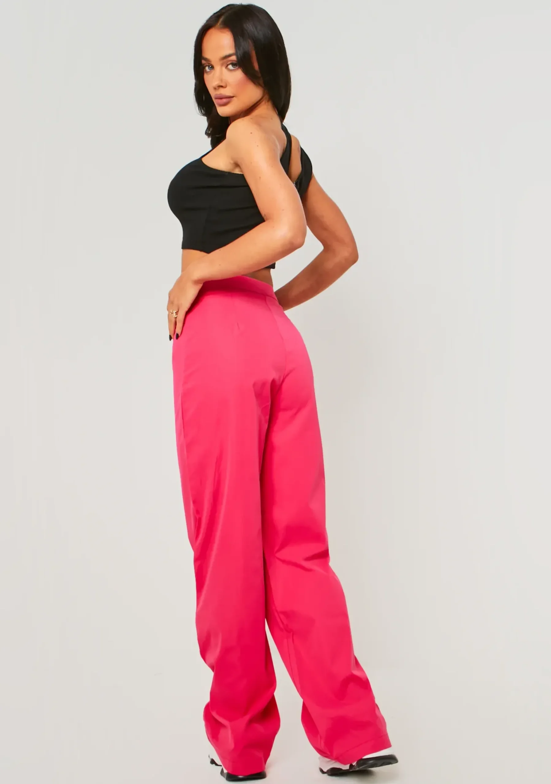 New Jennifer Hot Pink Wide Leg Trouser Women Trousers