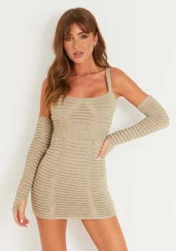 Cheap Jenni Stone Corset Mini Knitted Dress Women Dresses