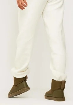 Shop Jianna Cream Embroidered Cuffed Joggers Women Tracksuits