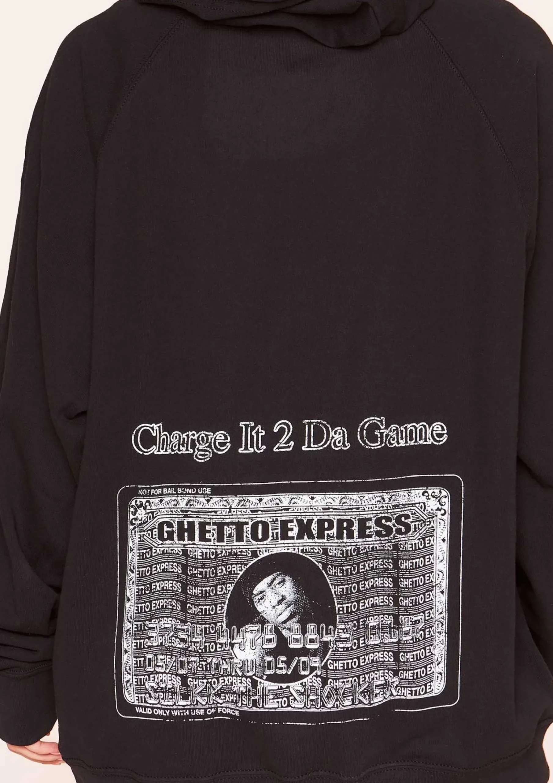 Justine Black Ghetto Express Slogan Oversized Hoodie^Missy Empire Cheap