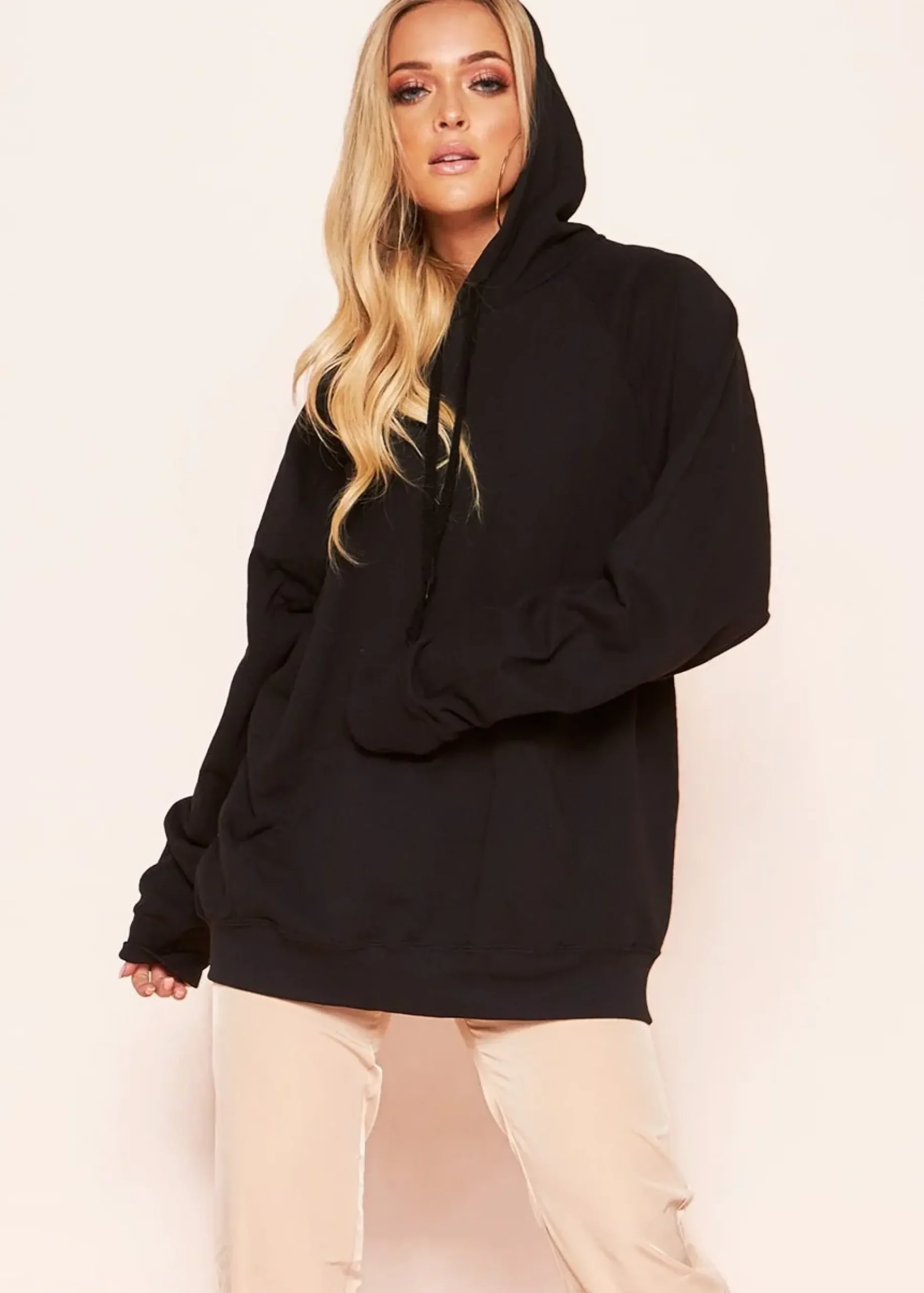 Justine Black Ghetto Express Slogan Oversized Hoodie^Missy Empire Cheap