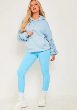 Sale Kailey Pastel Blue Seamless Ribbed Leggings Women Leggings