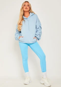 Sale Kailey Pastel Blue Seamless Ribbed Leggings Women Leggings