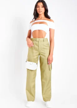 Cheap Kara Olive High Rise Cargo Pants Women Trousers