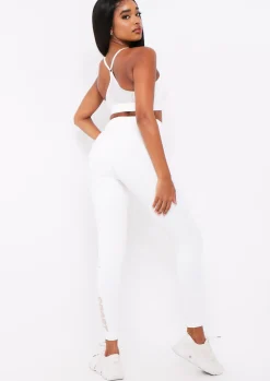 Shop Karla Cream Missy Sport Ruched Bum Gym Leggings Women Leggings