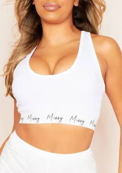 Kimberly White Racer Back Crop Top^Missy Empire Cheap