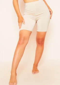 Best Sale Klara Beige Double Thickness Slinky Cycling Shorts Women Shorts