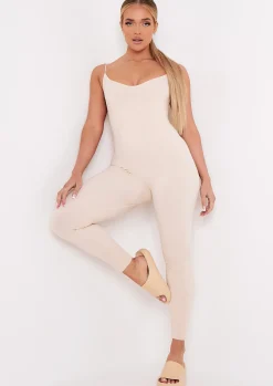 Cheap Kora Cream Ribbed Seamless Strappy Jumpsuit Women Seamless & Shapewear