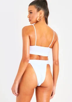 Kourtney White Bralet High Rise Bikini^Missy Empire Store
