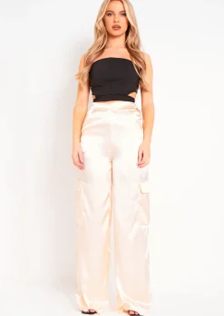 Shop Kyla Stone Cut Out Detail Cargo Pants Women Trousers