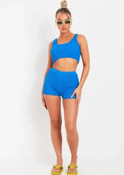 Laurel Blue Crochet Knit Crop Top^Missy Empire Hot