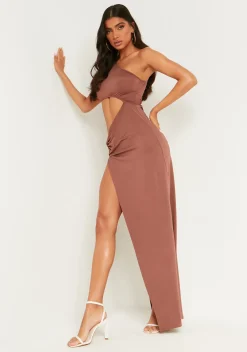 Shop Lauren Chocolate Brown Cut Out Maxi Dress Women Dresses