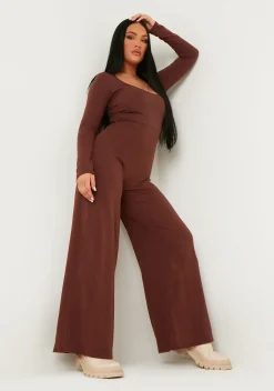 Discount Layton Chocolate Wide Leg Jumpsuit Women Jumpsuits & Playsuits