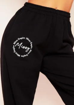 Hot Liliana Black 'Missy' Slogan Casual Joggers Women Loungewear