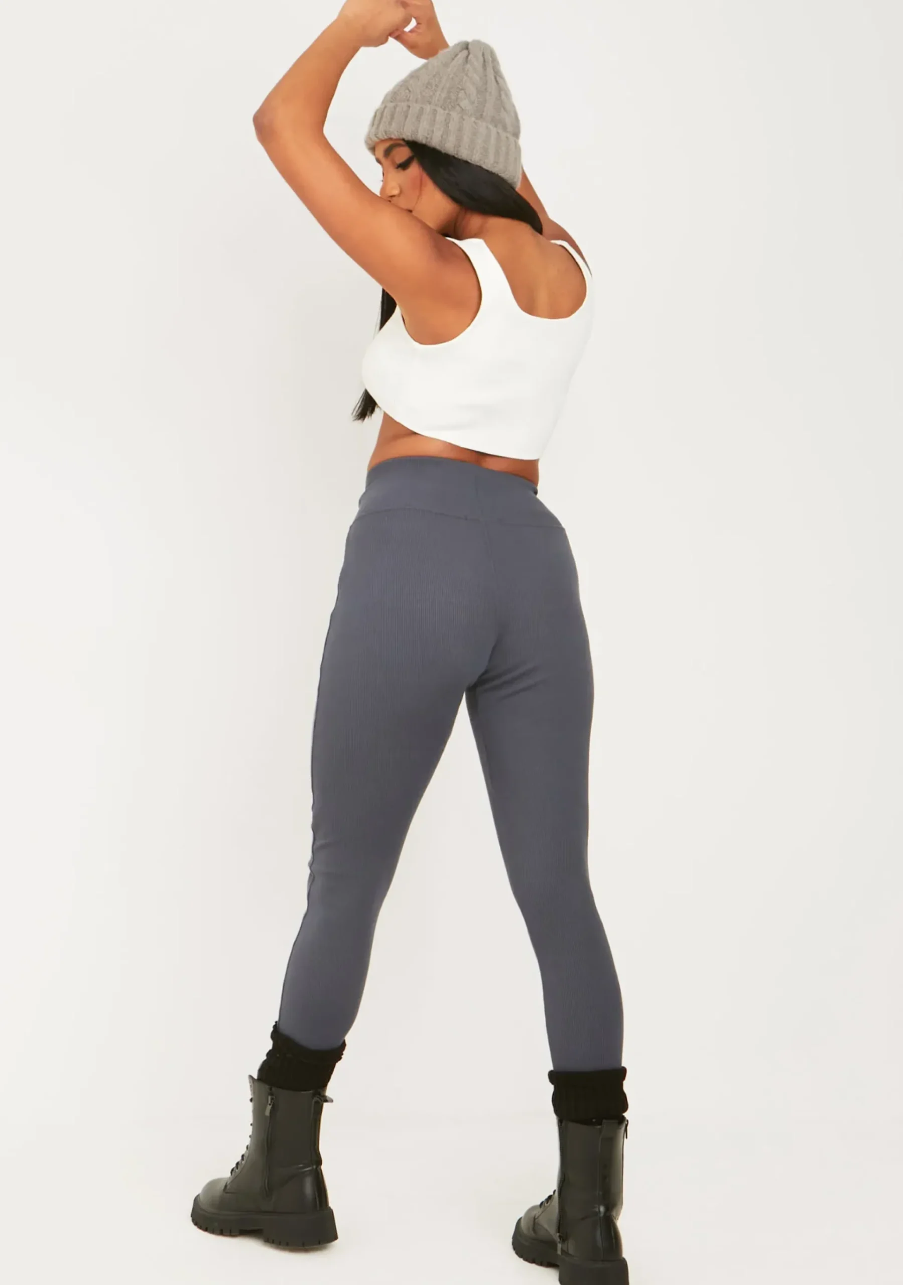 Discount Lillian Charcoal Thick Rib Legging Women Loungewear