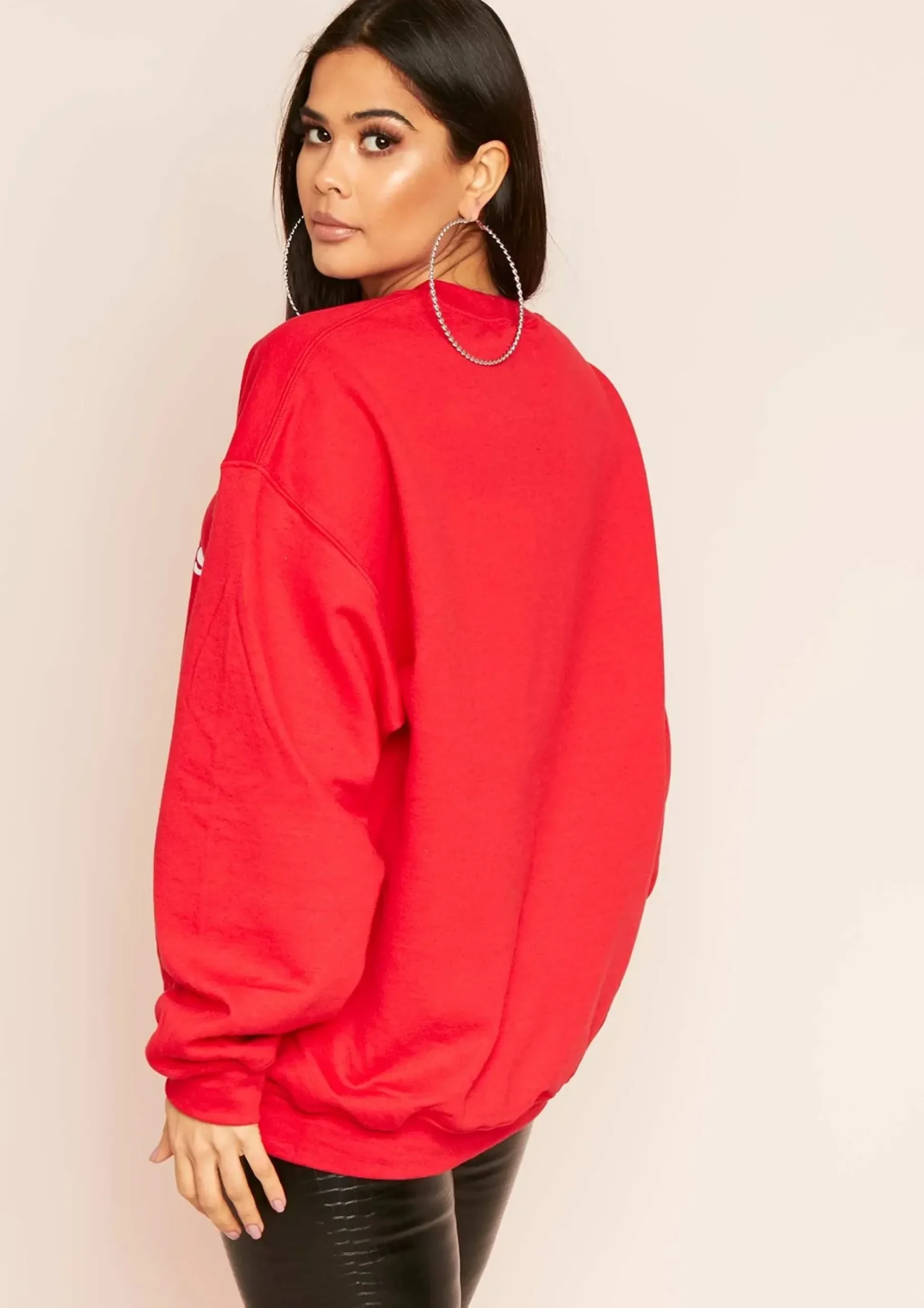 Lissy Red 'Mince Pies Before Guys' Christmas Slogan Sweatshirt^Missy Empire Cheap