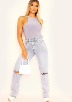 Lori Blue Extreme Racer Bodysuit^Missy Empire New