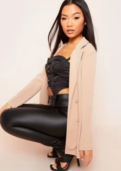 Lucy Beige Casual Slim Fit Blazer^Missy Empire Clearance