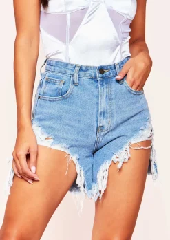 Discount Lydia Denim Extreme Ripped Shorts Women Shorts