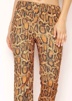 Hot Lynda Orange Snake Print Trousers Women Trousers