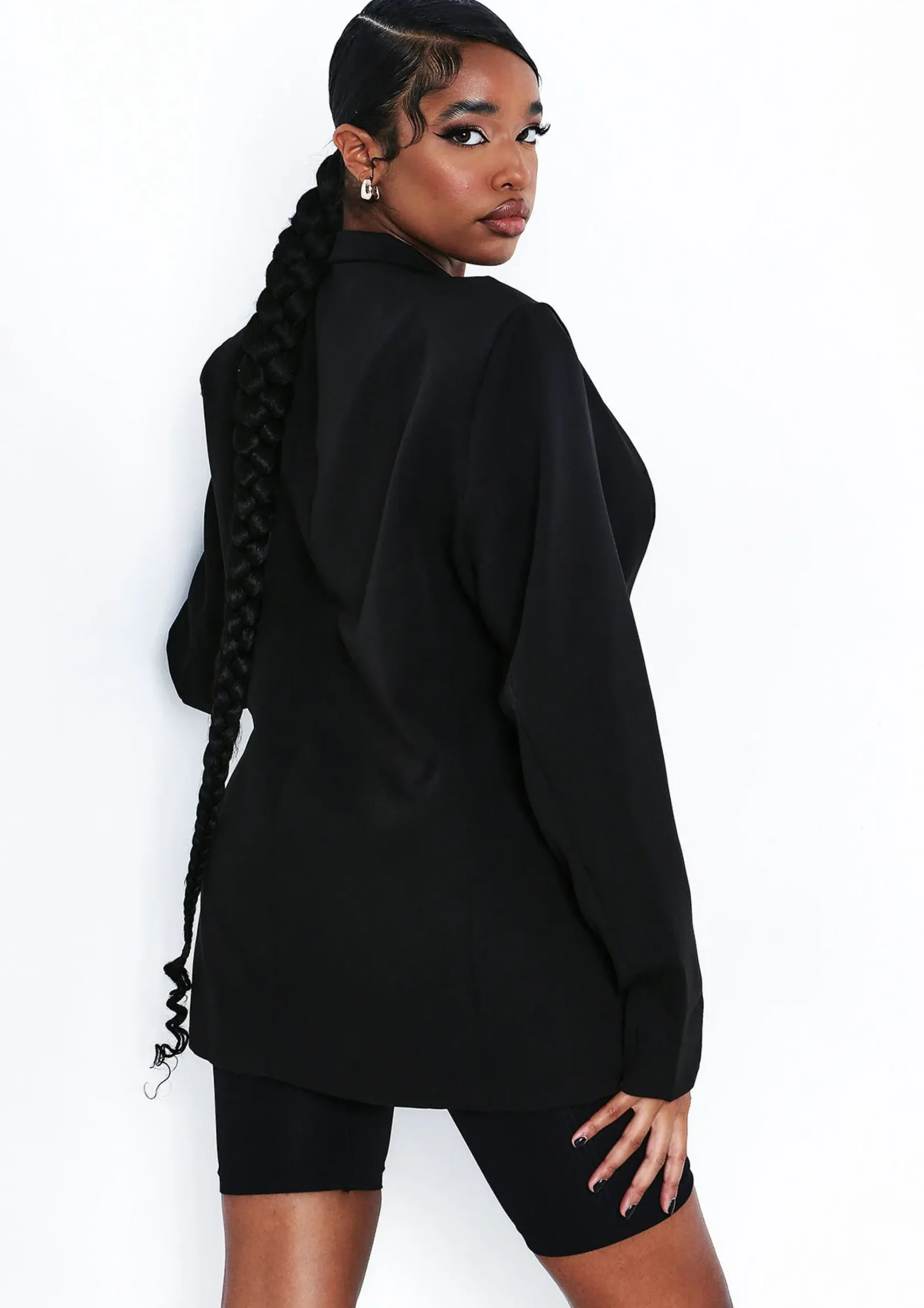 Mae Black Oversized Boyfriend Blazer^Missy Empire Flash Sale