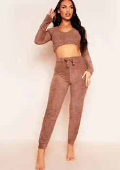 New Maia Mocha Soft Towelling Joggers Women Loungewear