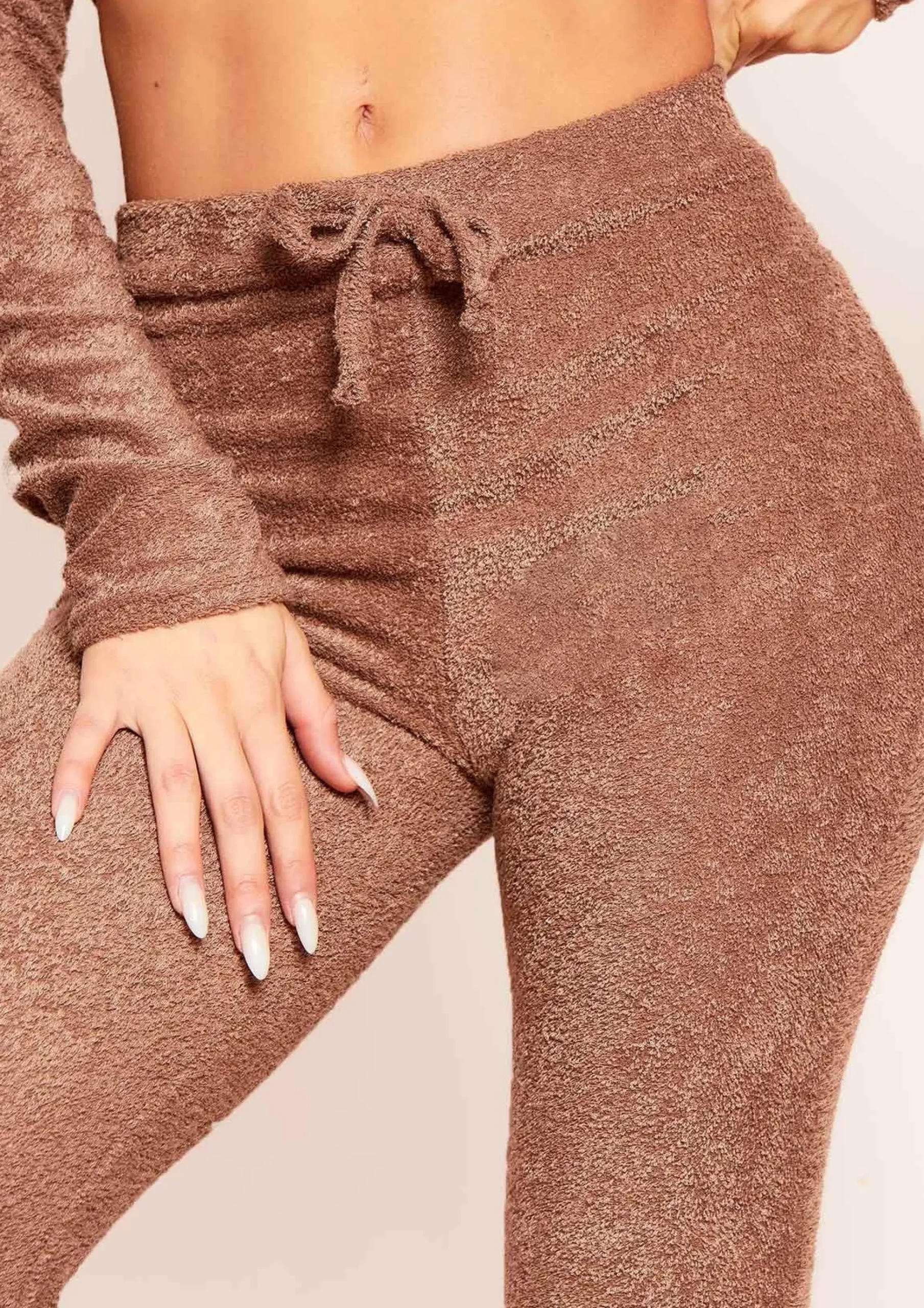 New Maia Mocha Soft Towelling Joggers Women Loungewear