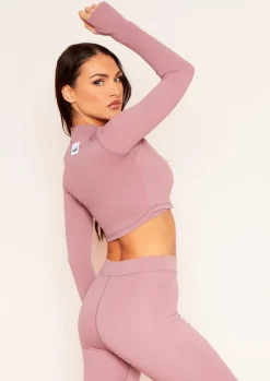 Best Malin Rose Missy Sport Tab Logo Thick Gym Long Sleeve Crop Jacket Women Activewear