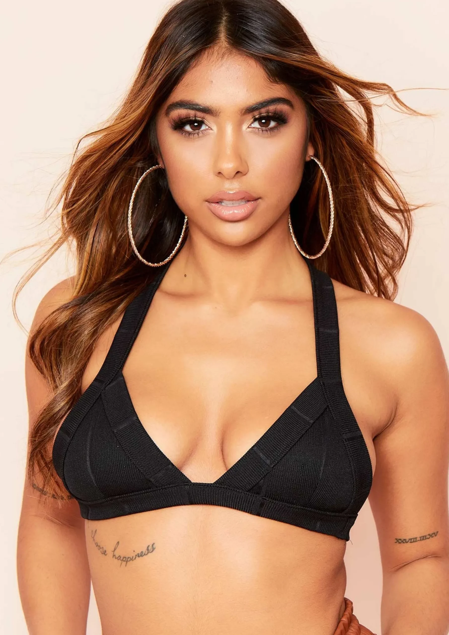 Clearance Mara Black Bandage Triangle Basic Bralet Women Basics