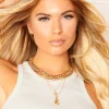 Fashion Marie Gold Cross Chunky Chain Necklace Women Necklaces