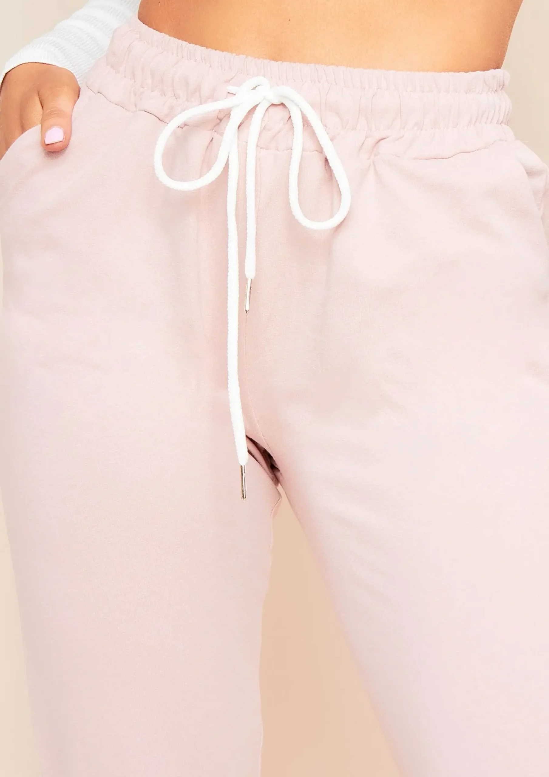 Online Marie Pink Drawstring Casual Joggers Women Loungewear