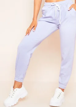 Marie Lilac Drawstring Casual Joggers^Missy Empire Fashion