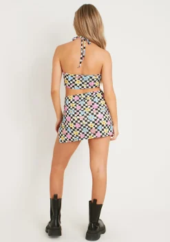 Marlin Multi Printed Rib Micro Mini Skirt^Missy Empire Outlet