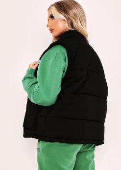 Mary Black Pocket Detail Sleeveless Padded Gilet^Missy Empire Cheap